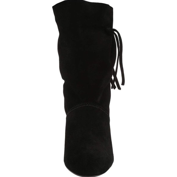 NWT Tory Burch®  Suede metal logo block heel bootie with tassel - Picture 4 of 11